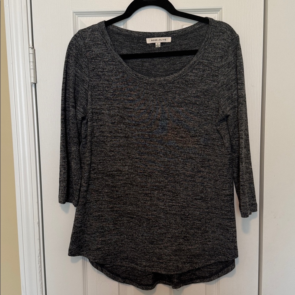 Gray 3/4 Sleeve Top